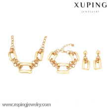 63725 Xuping 18k plateado pulsera y pendiente collar de regalo conjuntos sin piedra